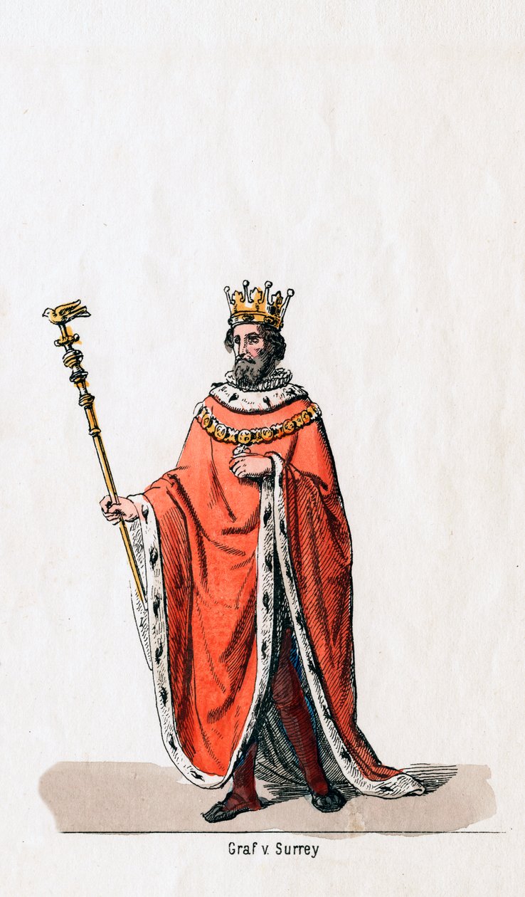 Conde de Surrey, diseño de vestuario para la obra de Shakespeare, Enrique VIII, siglo XIX de Unbekannt