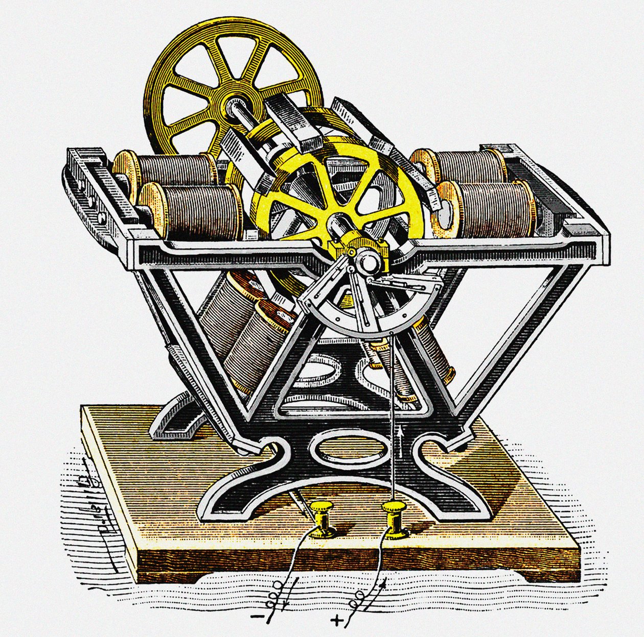 Primer motor eléctrico, diseñado y construido por el físico e ingeniero Moritz von Jacobi de Unbekannt