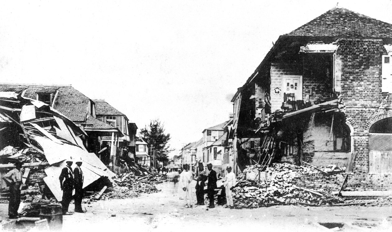 Daños por terremoto, Duke Street, Kingston, Jamaica, 1907 de Unbekannt
