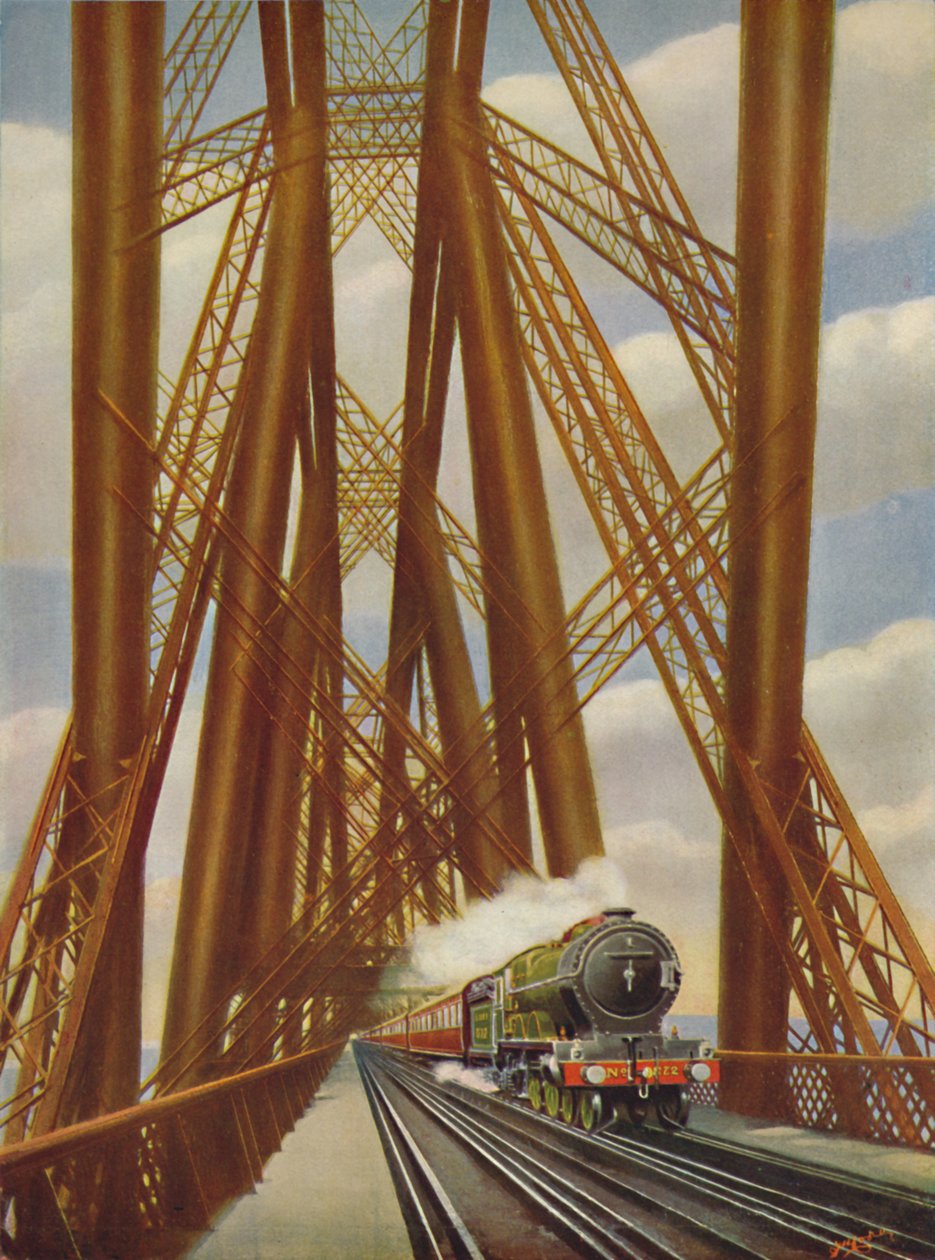 Expreso de la Costa Este cruzando el Puente Forth, 1926 de Unbekannt