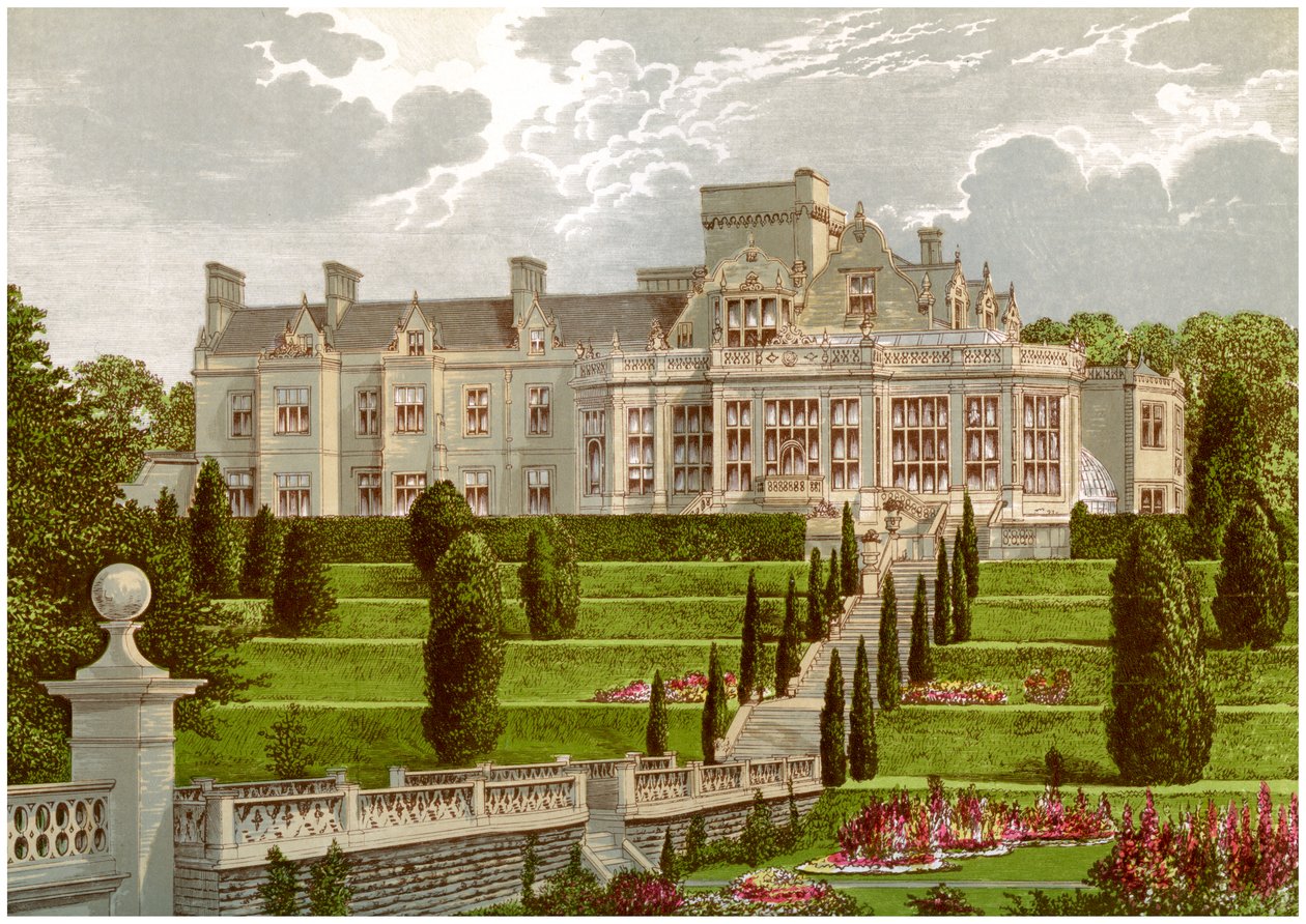 Easton Hall, Lincolnshire, hogar del baronet Cholmeley, c1880 de Unbekannt