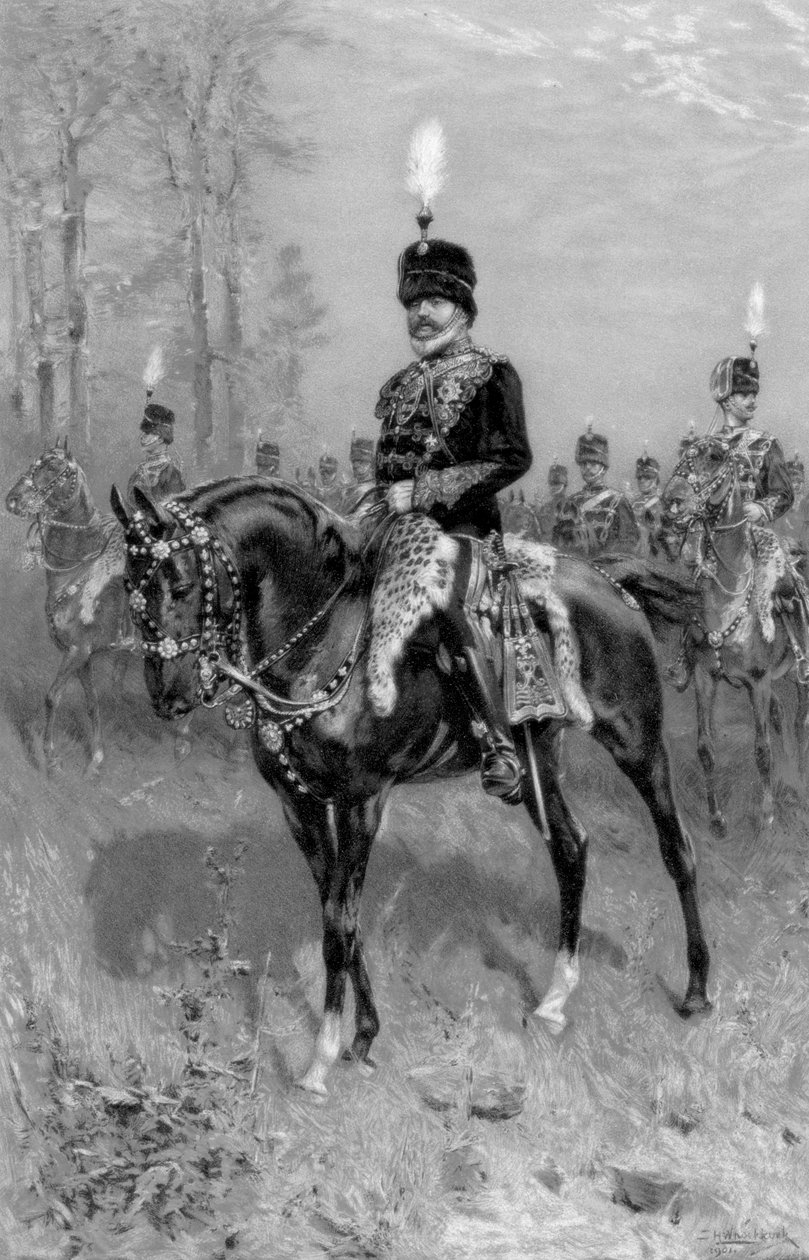 Eduardo VII como coronel en jefe de los 10º Húsares, 1902 de Unbekannt