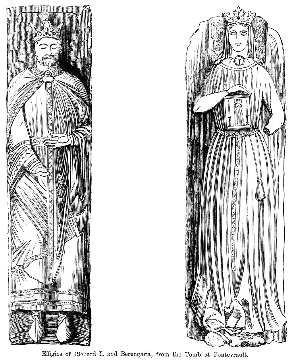 Efigies de Ricardo I y Berenguela, de la tumba en la Abadía de Fontevrault, Francia de Unbekannt