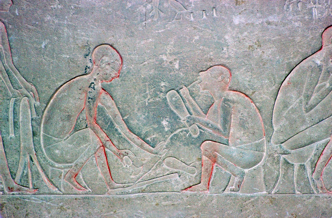 Relieve egipcio mostrando zapateros, siglo XIV a.C. de Unbekannt