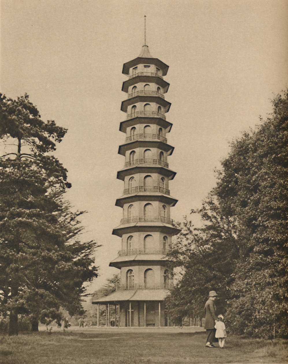 Versión del Siglo XVIII de una Pagoda en los Jardines de Kew, c1935 de Unbekannt