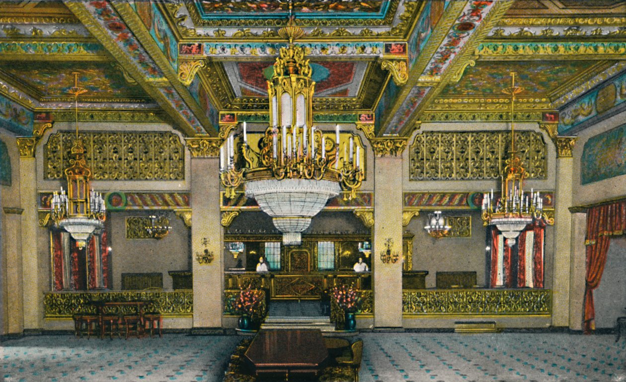 Interior elaborado del Casino y famoso Bar de Oro, Hotel Agua Caliente, c1939 de Unbekannt