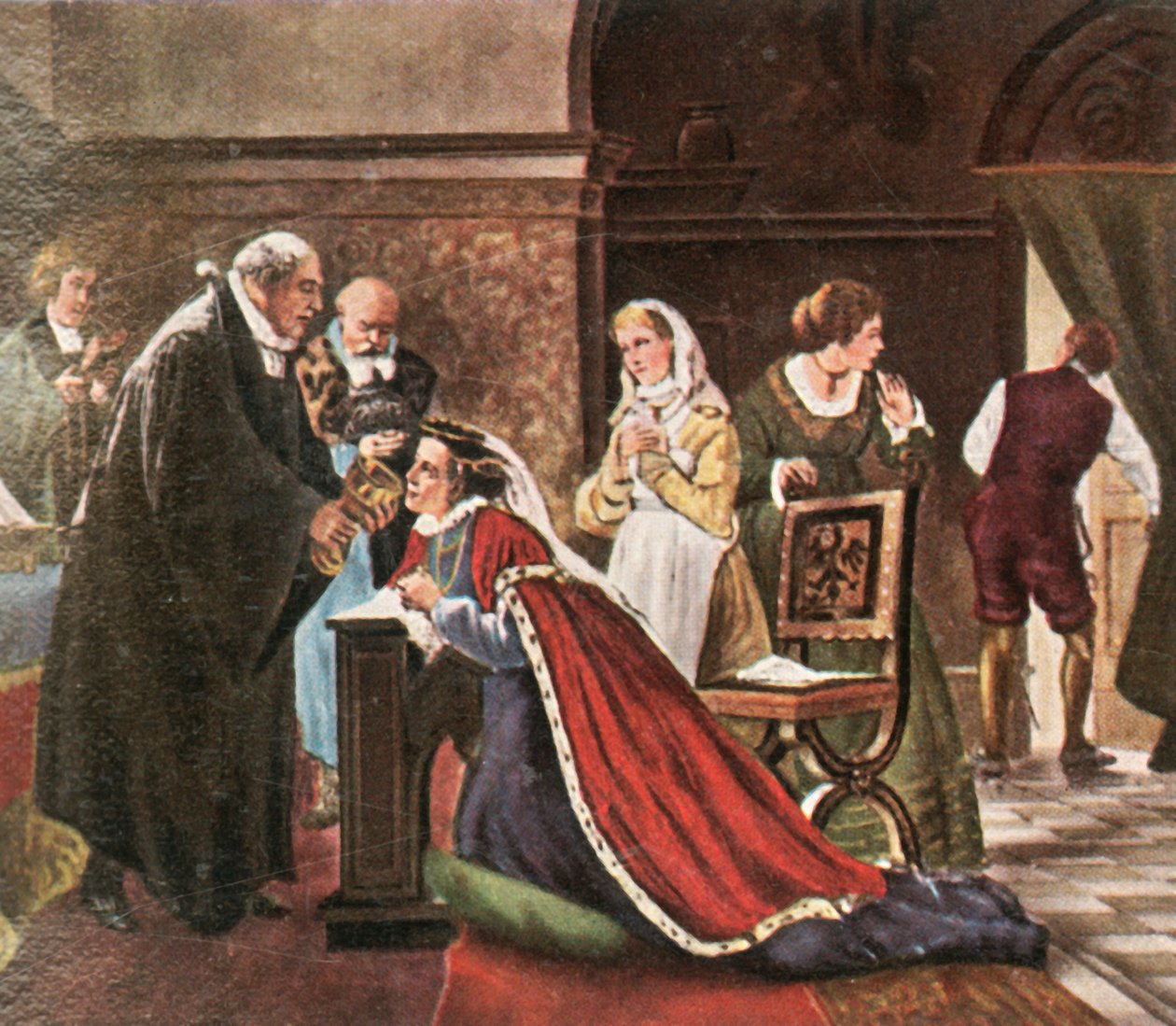 La electora Isabel toma la comunión después del servicio protestante, 1936 de Unbekannt
