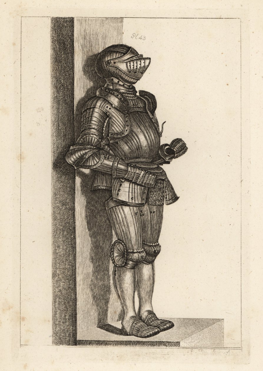 Elegante traje de armadura acanalada traída por Lord Warwick de Alemania de Unbekannt