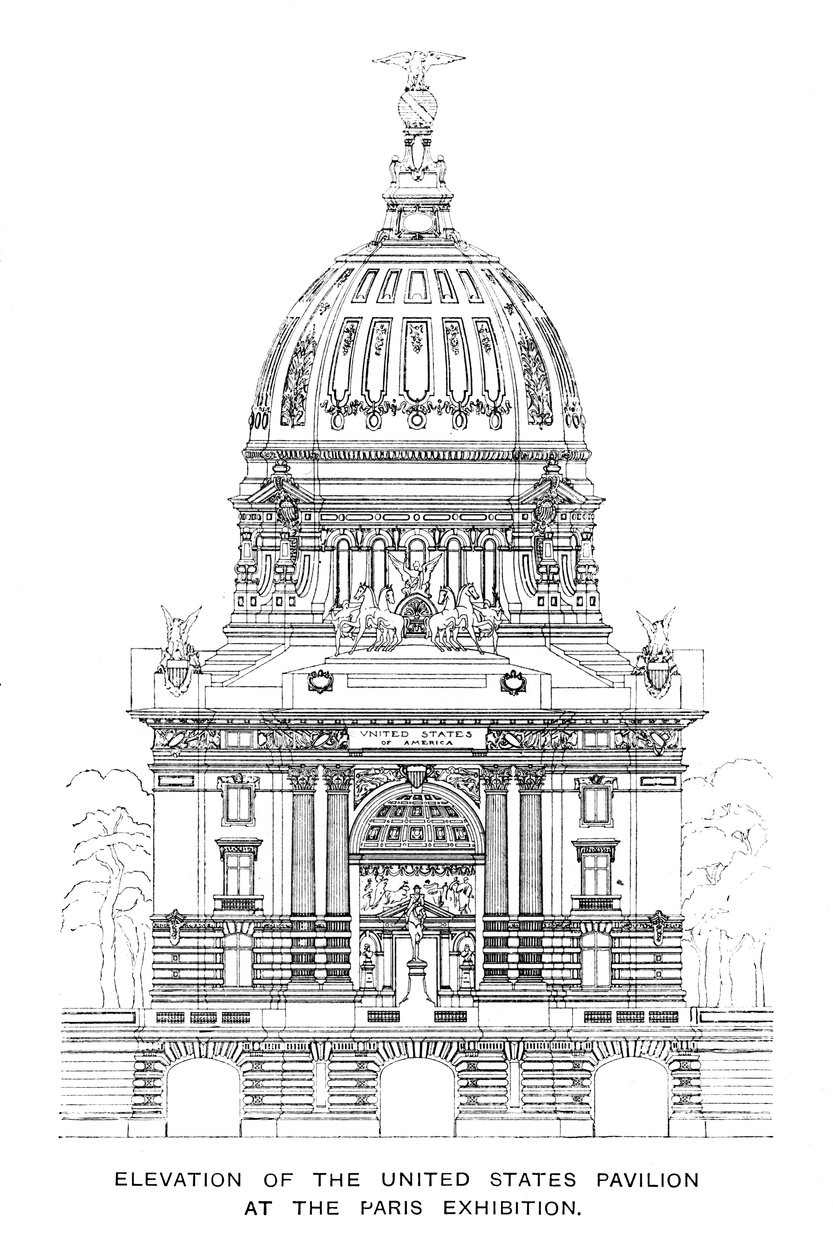 Elevación del Pabellón de los Estados Unidos en la Exposición de París, 1900 de Unbekannt