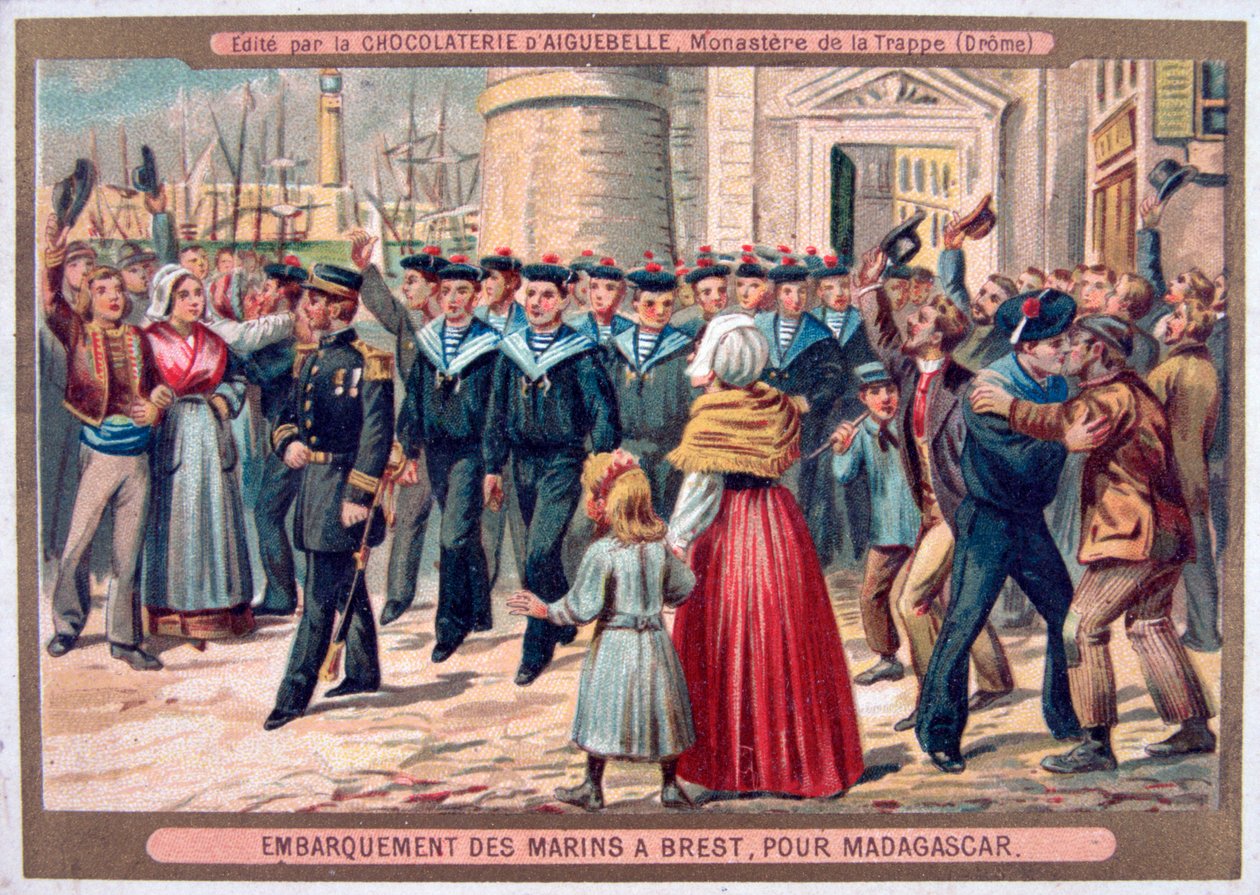 Embarque de los marines en Brest para Madagascar, 1883 de Unbekannt
