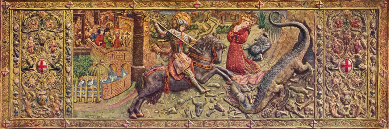 Frontal de altar bordado de San Jorge, del Palau de la Generalitat, siglo XV de Unbekannt