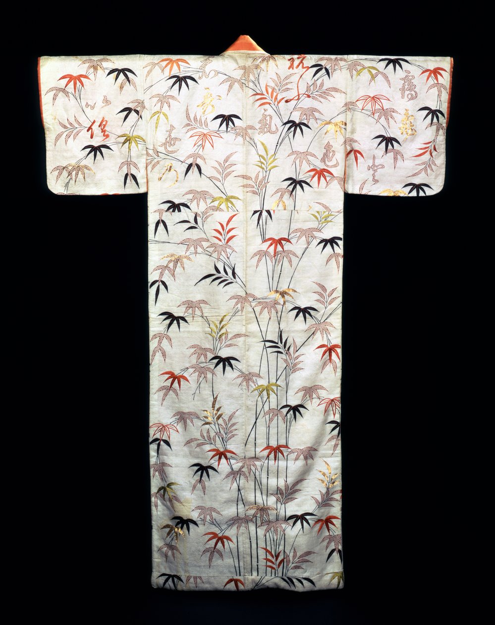 Kimono de satén blanco bordado para damas, japonés, período Edo, 1600-1867 de Unbekannt