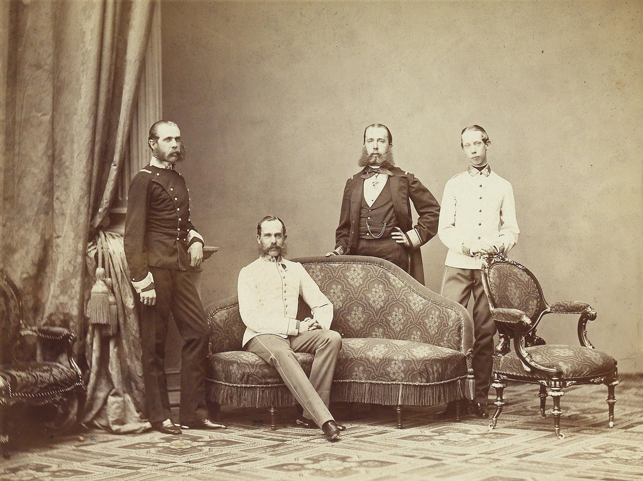 Emperador Francisco José I de Austria con sus hermanos, 1864 de Unbekannt