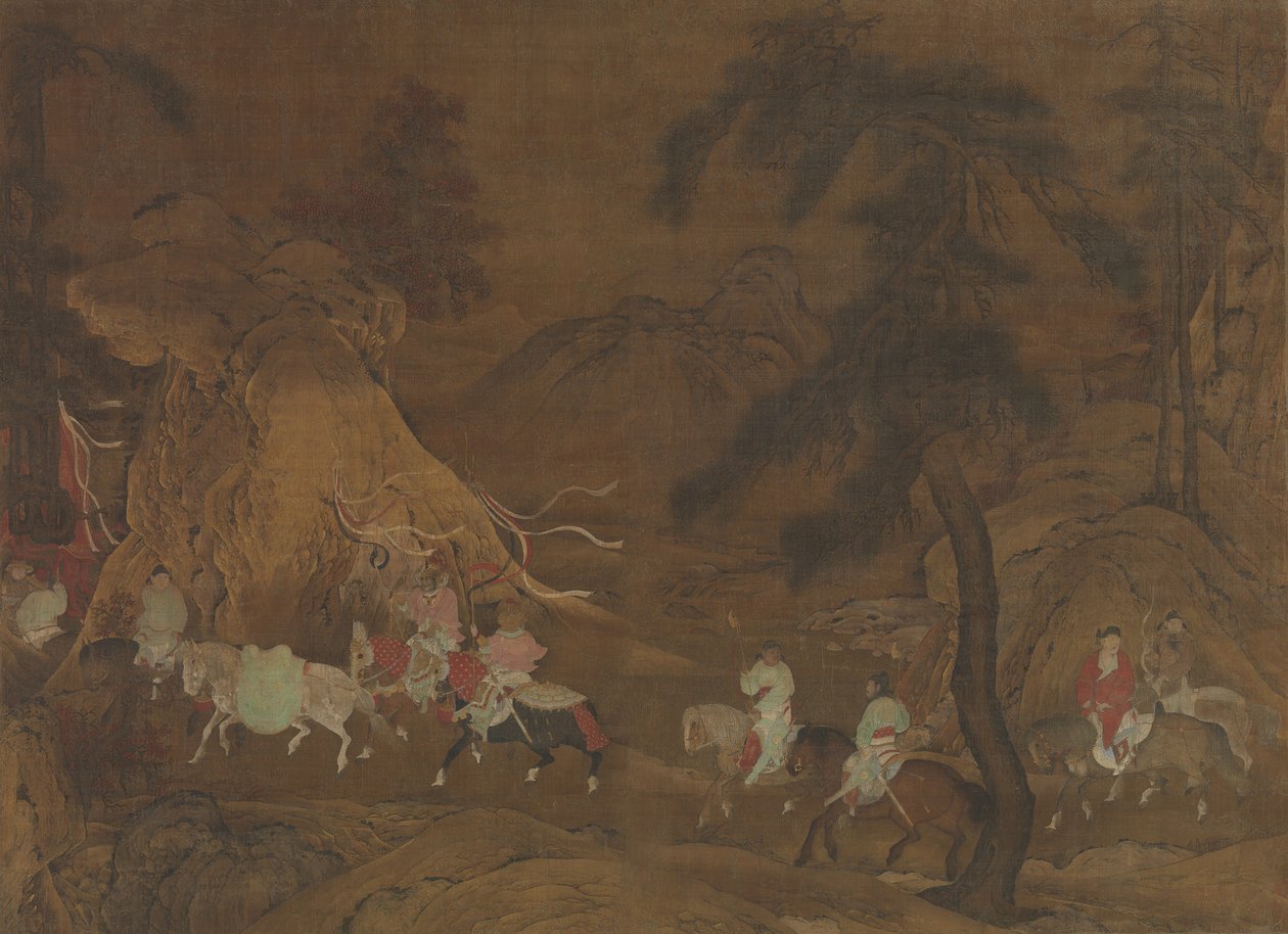 La huida del emperador Xuanzong a Shu, mediados del siglo XII de Unbekannt