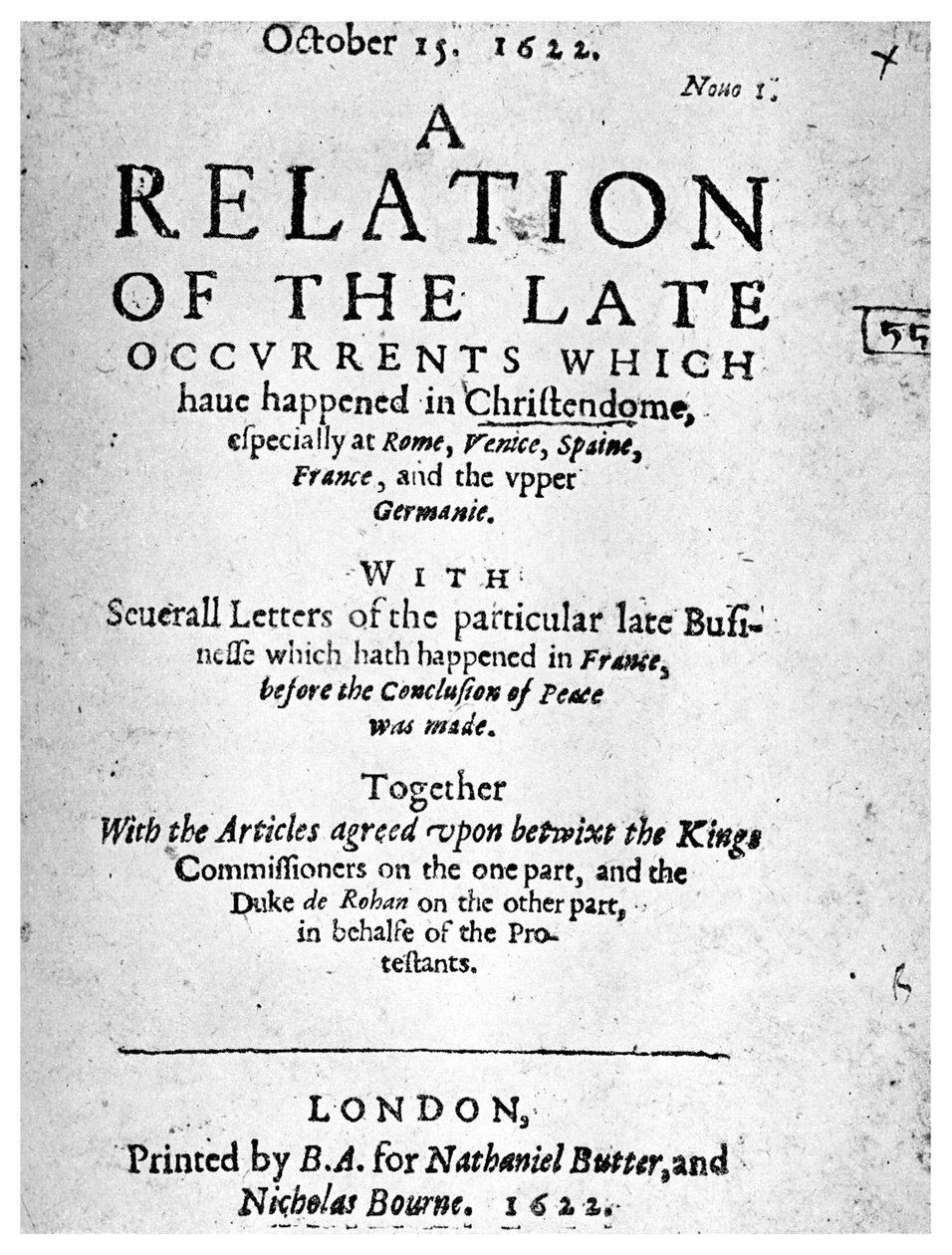 Libro de noticias inglés, 1622 1956 de Unbekannt