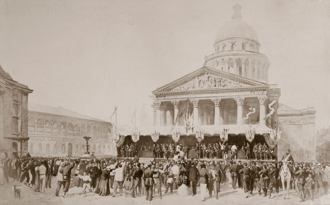 Reclutamiento de voluntarios en la Guardia Nacional, Place du Panthéon, París, 1870-1871 de Unbekannt