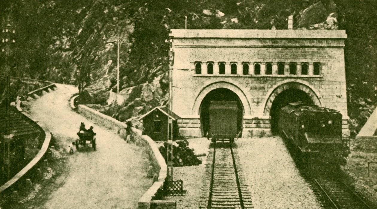 Entrada del túnel de Simplon de 12 millas de largo que conecta Suiza e Italia de Unbekannt