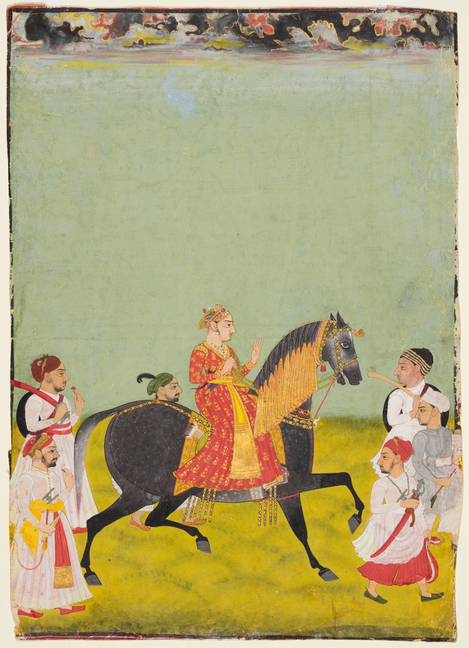 Raj Singh II ecuestre, hijo de Pratap Singh r. 1752-55, c. 1760 de Unbekannt