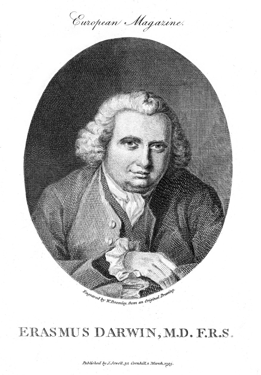 Erasmus Darwin, médico y naturalista inglés, 1795 de Unbekannt