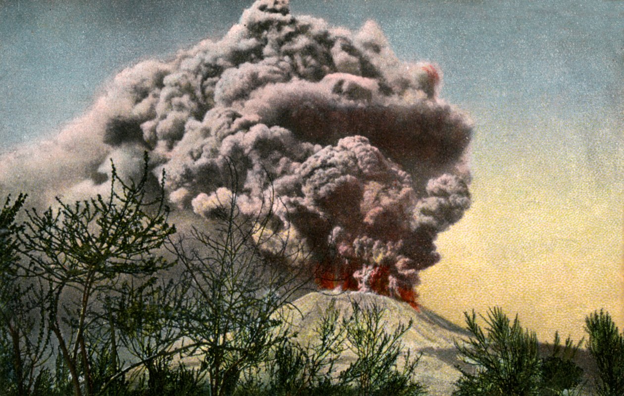 Erupción del Vesubio, Italia, abril de 1906 de Unbekannt