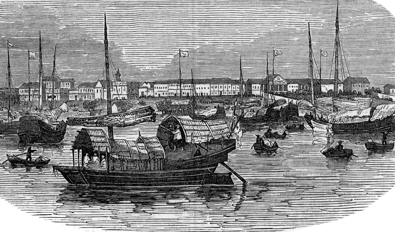 Fábricas europeas en Cantón Guangzhou, China, c1875 de Unbekannt