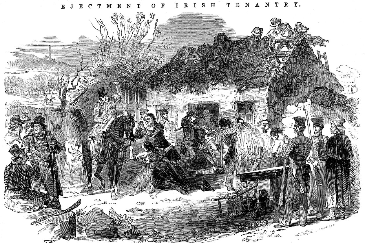Familia campesina irlandesa desalojada, 1848 de Unbekannt