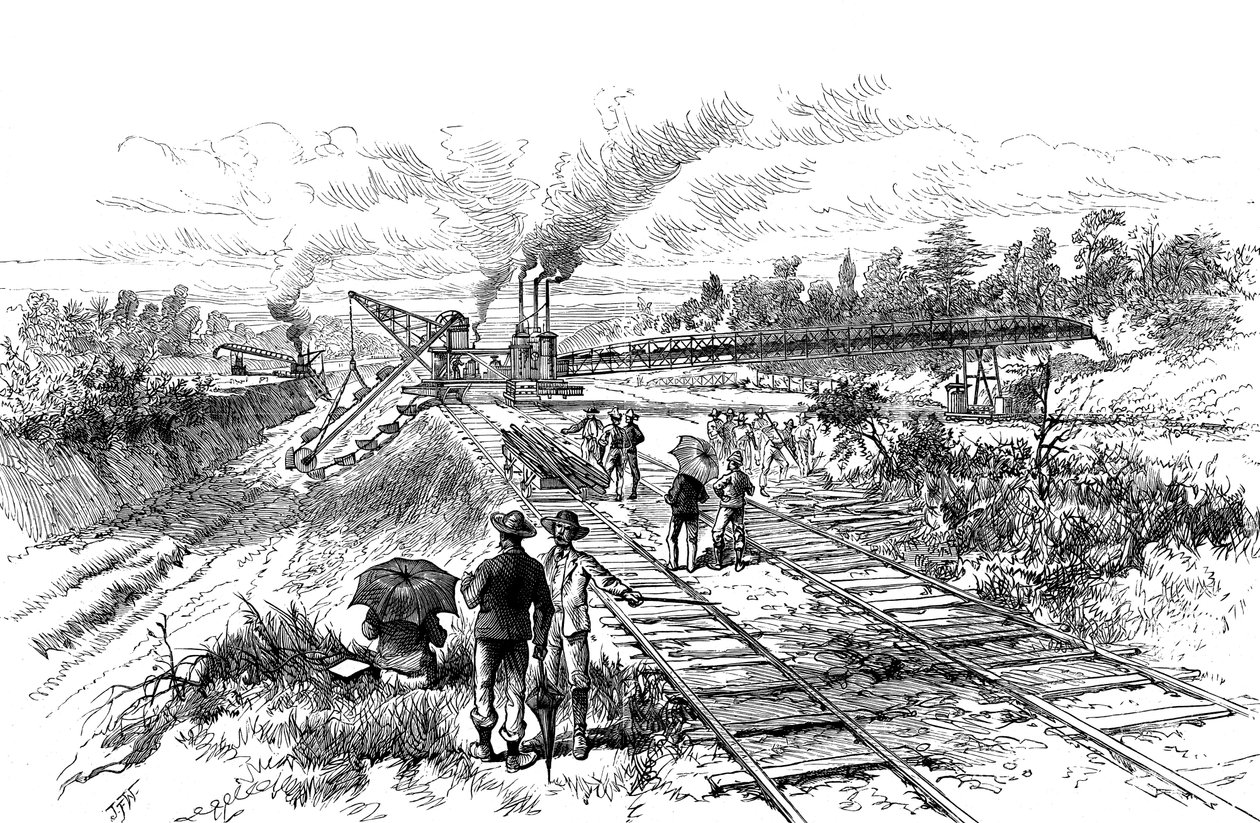 Excavando el Canal de Panamá, 1888 de Unbekannt