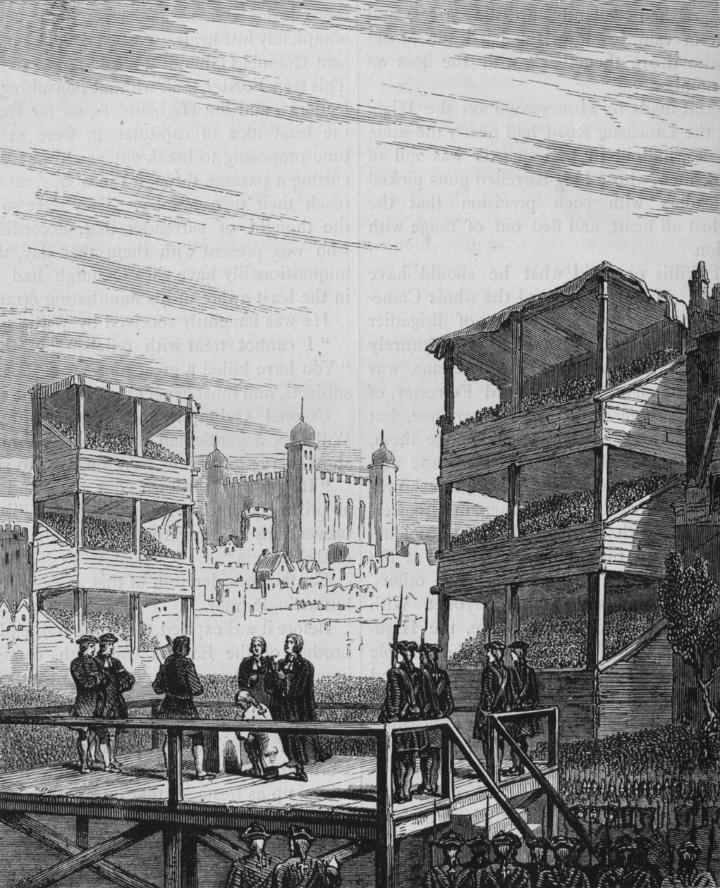 Ejecución de Lord Derwentwater en Tower Hill De una Impresión Antigua, 24 de febrero de 1716, c1880 de Unbekannt