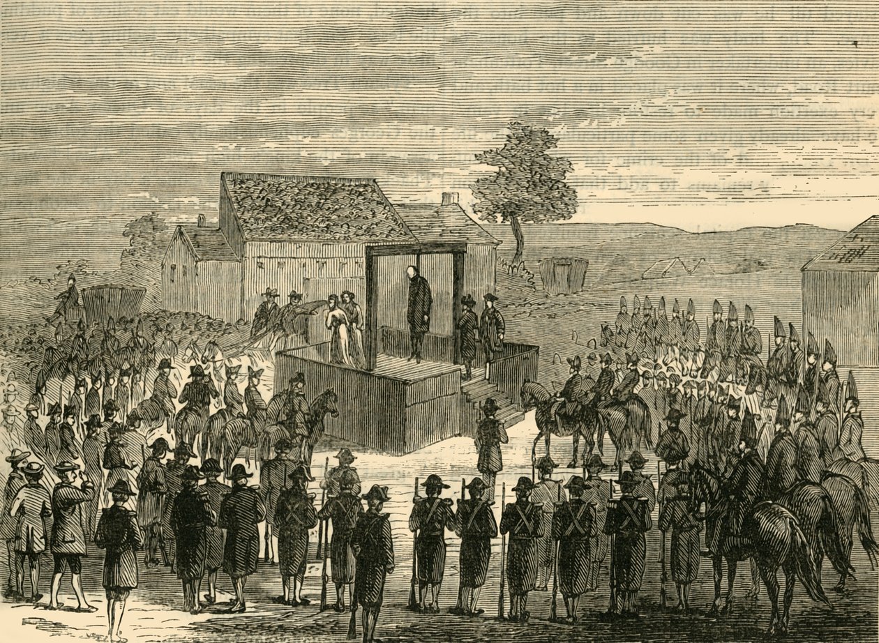 Ejecución de Lord Ferrers en Tyburn, 1760, c1876 de Unbekannt