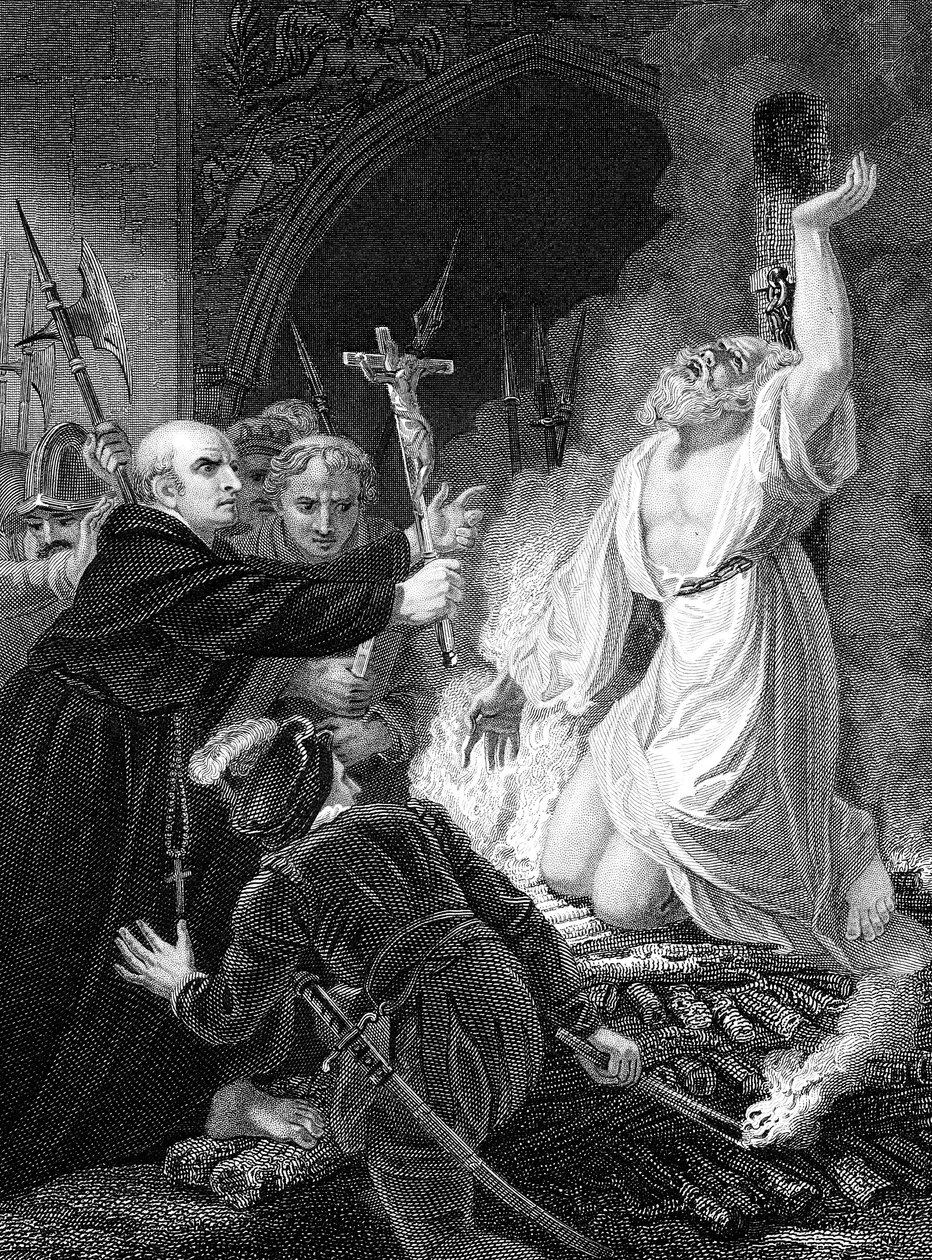 Ejecución de Thomas Cranmer, Arzobispo de Canterbury, Oxford, 1556 mediados del siglo XIX de Unbekannt