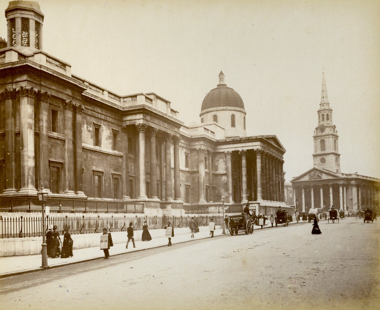 Exterior de la Galería Nacional, Londres, 1887 de Unbekannt