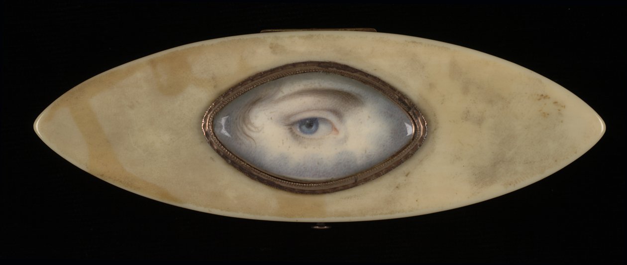 Miniatura de ojo en una caja elíptica de marfil, ca. 1800 de Unbekannt