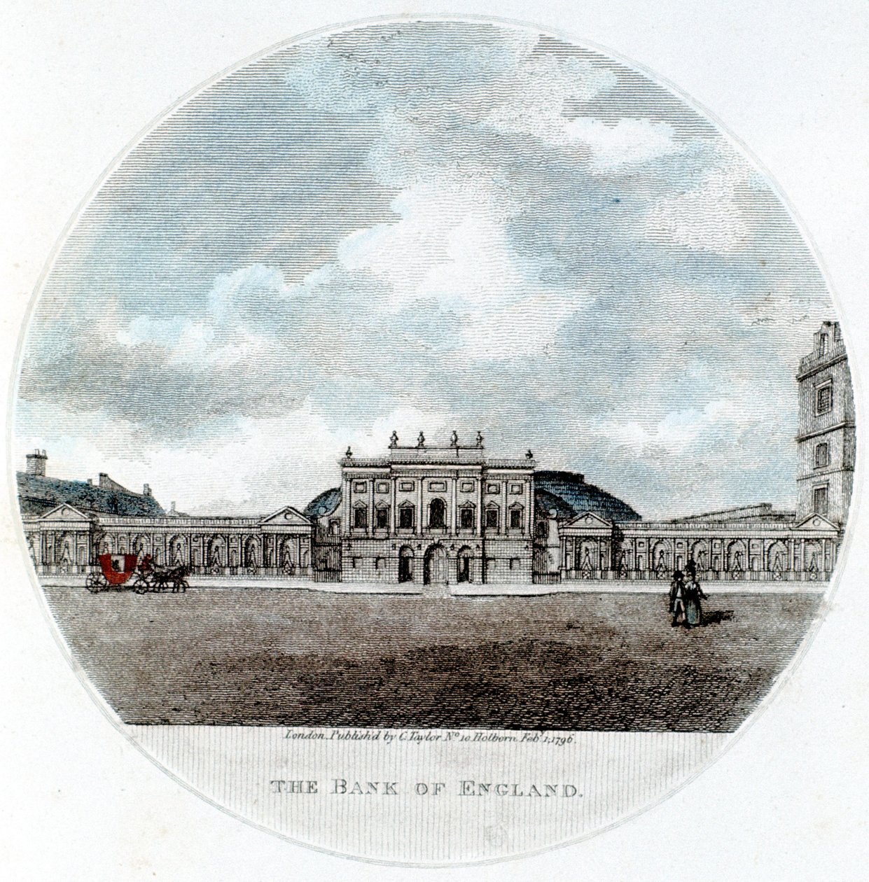 Fachada del Banco de Inglaterra, Threadneedle Street, Londres, 1796 de Unbekannt