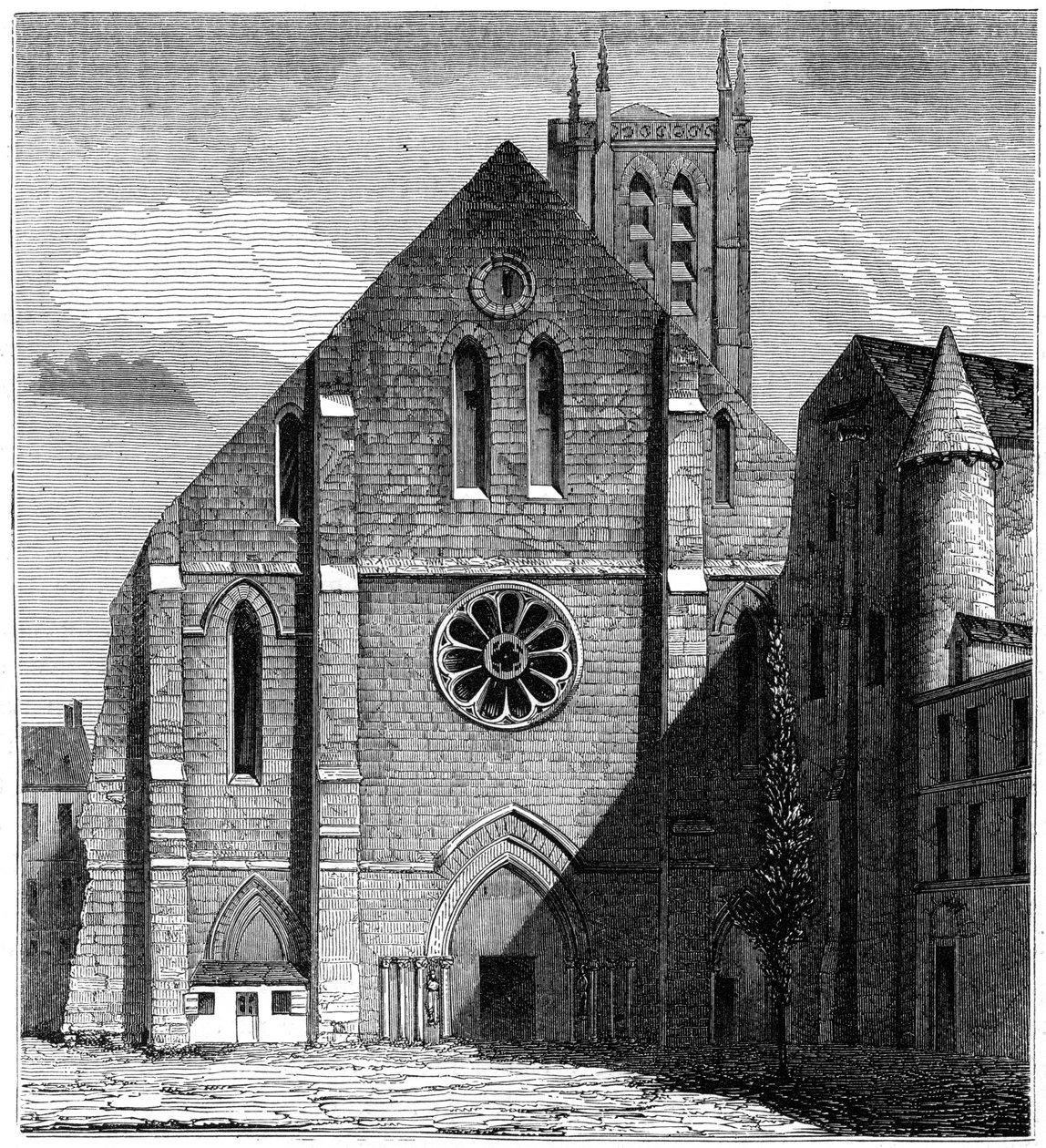 Fachada de la antigua iglesia de la Abadía de Sainte-Geneviève, París, Francia, 1849 de Unbekannt