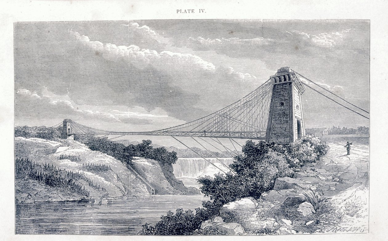 Puente colgante Falls View, Niágara, América del Norte, c1869-c1889 de Unbekannt