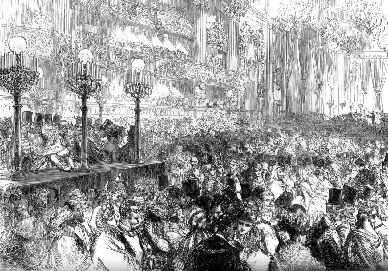 Baile de disfraces en la nueva Ópera de París, a beneficio de los pobres, 1875 de Unbekannt