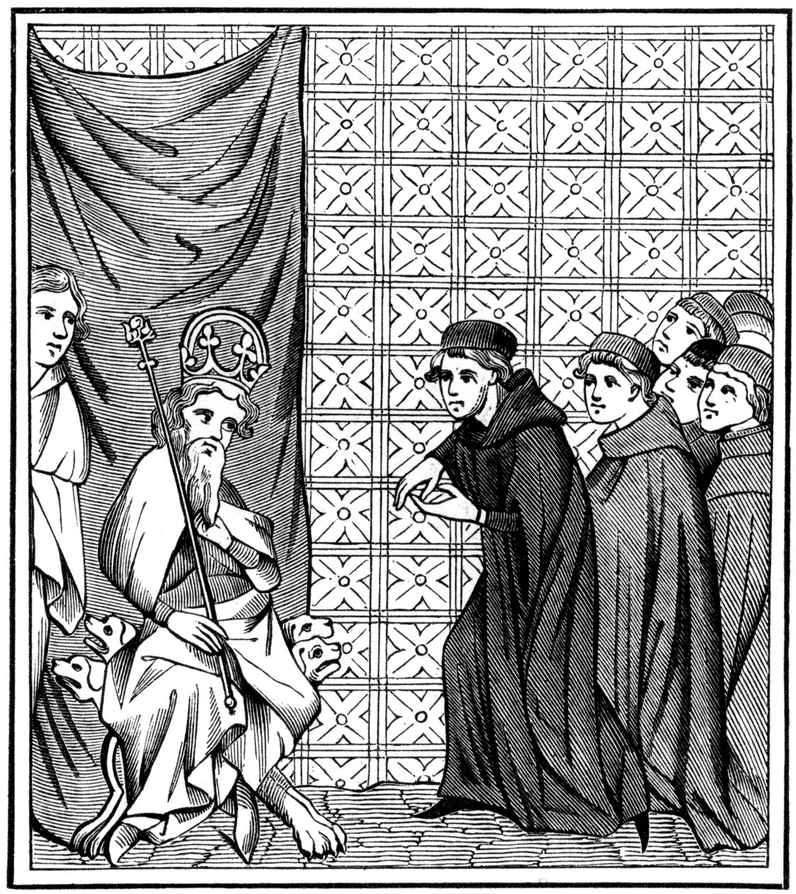 Miembros de la Universidad de París arengando al Emperador Carlos IV 1316-1378 en 1377 1849 de Unbekannt