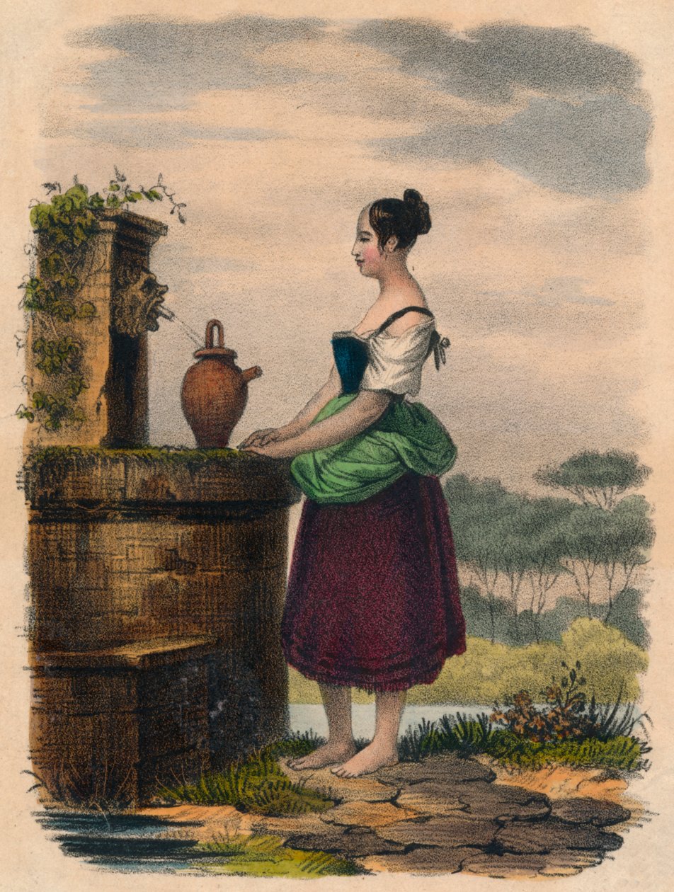 Recogiendo agua, siglo XIX de Unbekannt