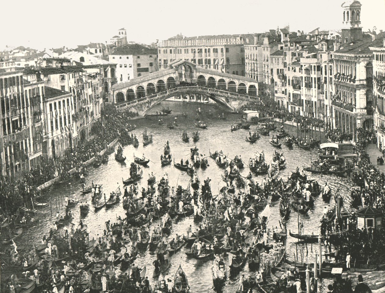 Día de Fiesta en el Gran Canal, Venecia, Italia de Unbekannt