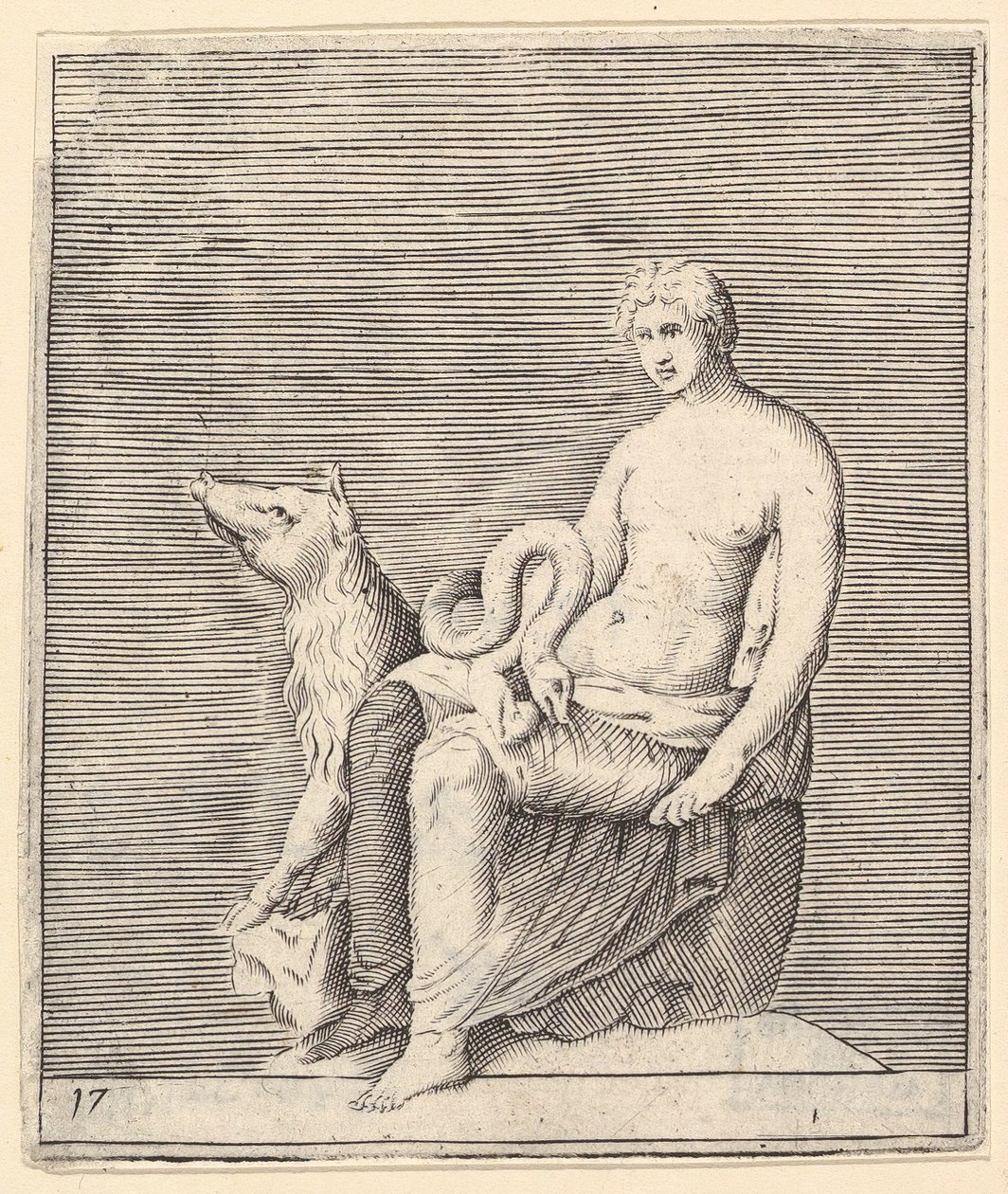 Figura con cerdo y serpiente de Unbekannt
