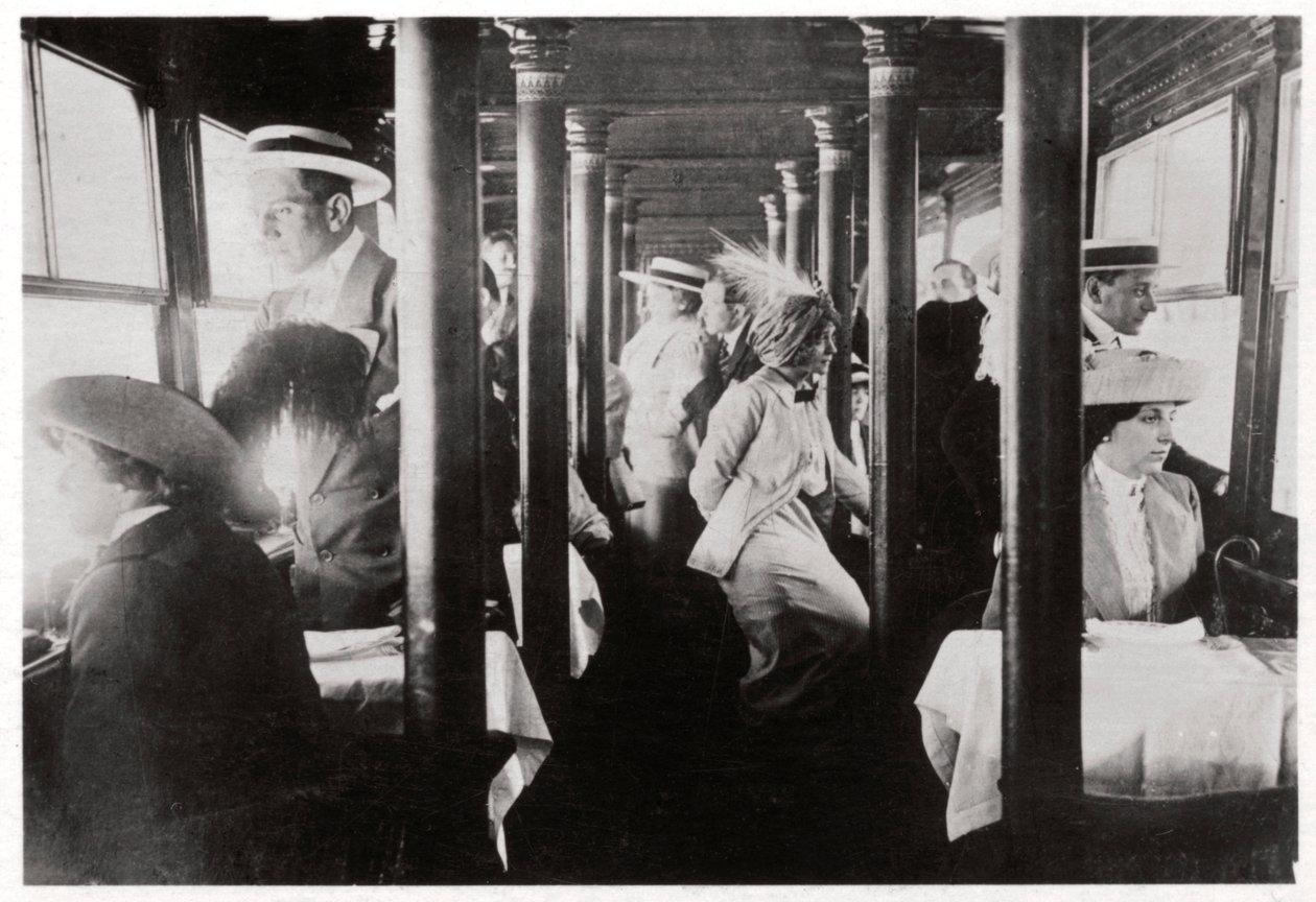 Compañía cinematográfica a bordo del Zeppelin LZ13 Hansa, c1912-1914 de Unbekannt
