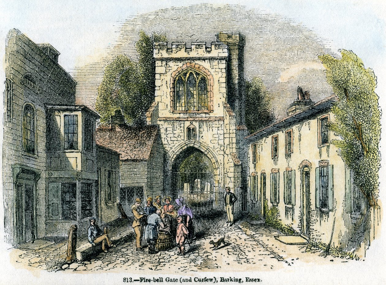 Puerta de la campana de fuego y toque de queda, Barking, Essex, 1845 de Unbekannt