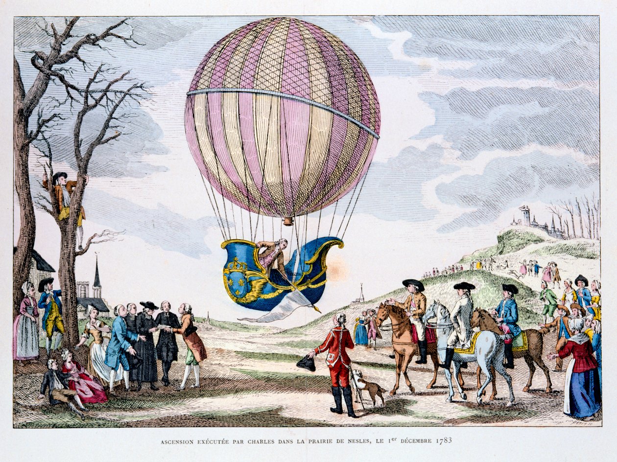 Primer vuelo tripulado en un globo de hidrógeno, Francia, 1 de diciembre de 1783 1887 de Unbekannt