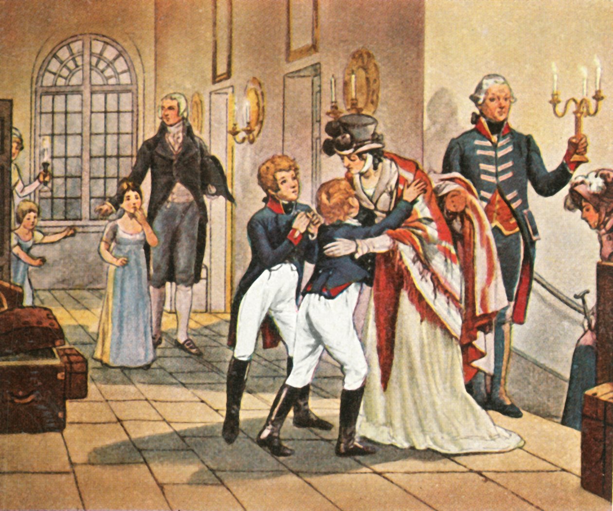 Primer encuentro de la Reina Luisa y sus hijos después de la Batalla de Jena, 18 de octubre de 1806 de Unbekannt
