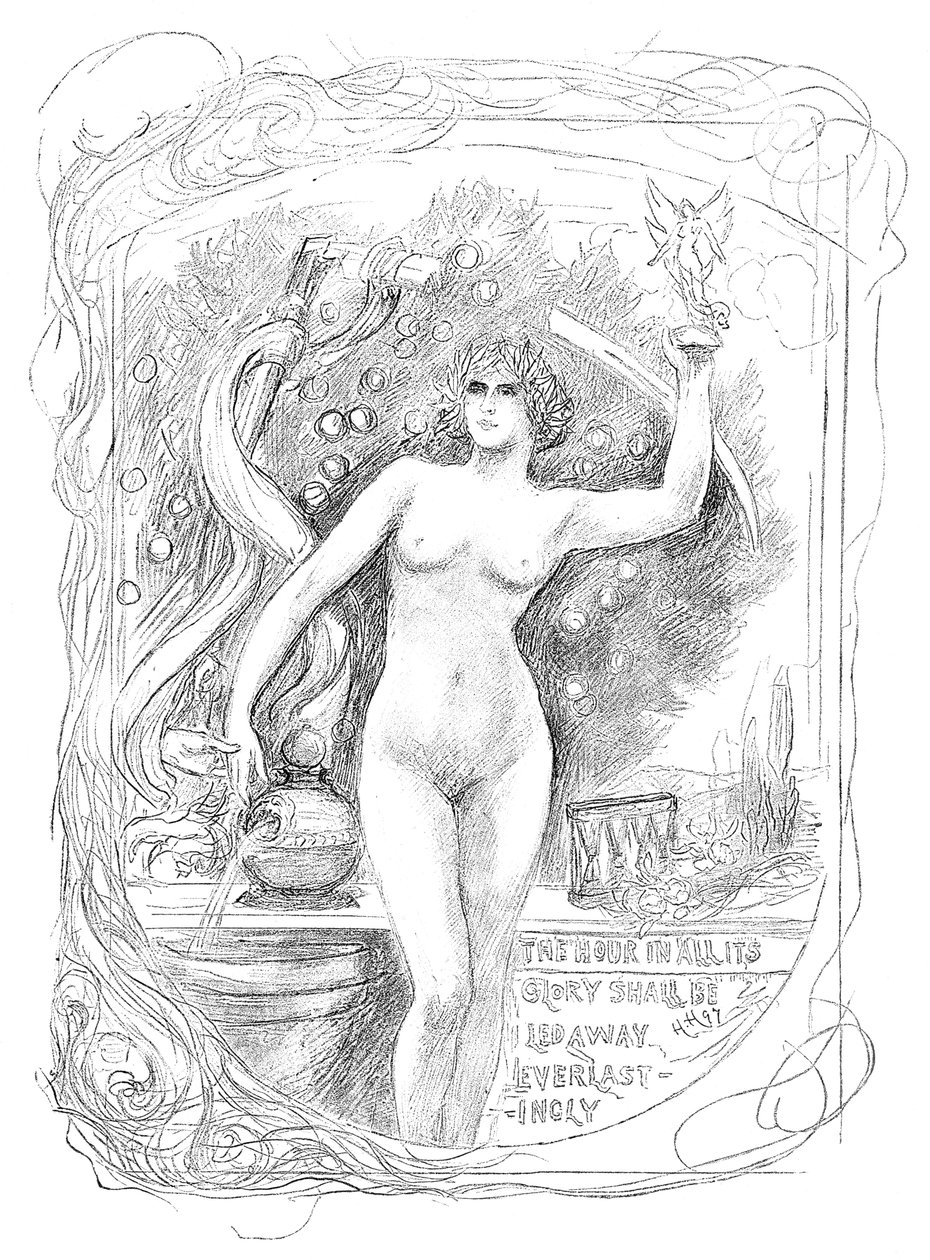 Primer boceto para el esmalte La Hora en Todo su Esplendor Será Llevada Eternamente, 1899 de Unbekannt