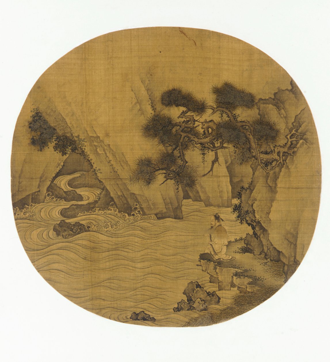Pescando en un torrente de montaña, dinastía Ming, 1368-1644 de Unbekannt