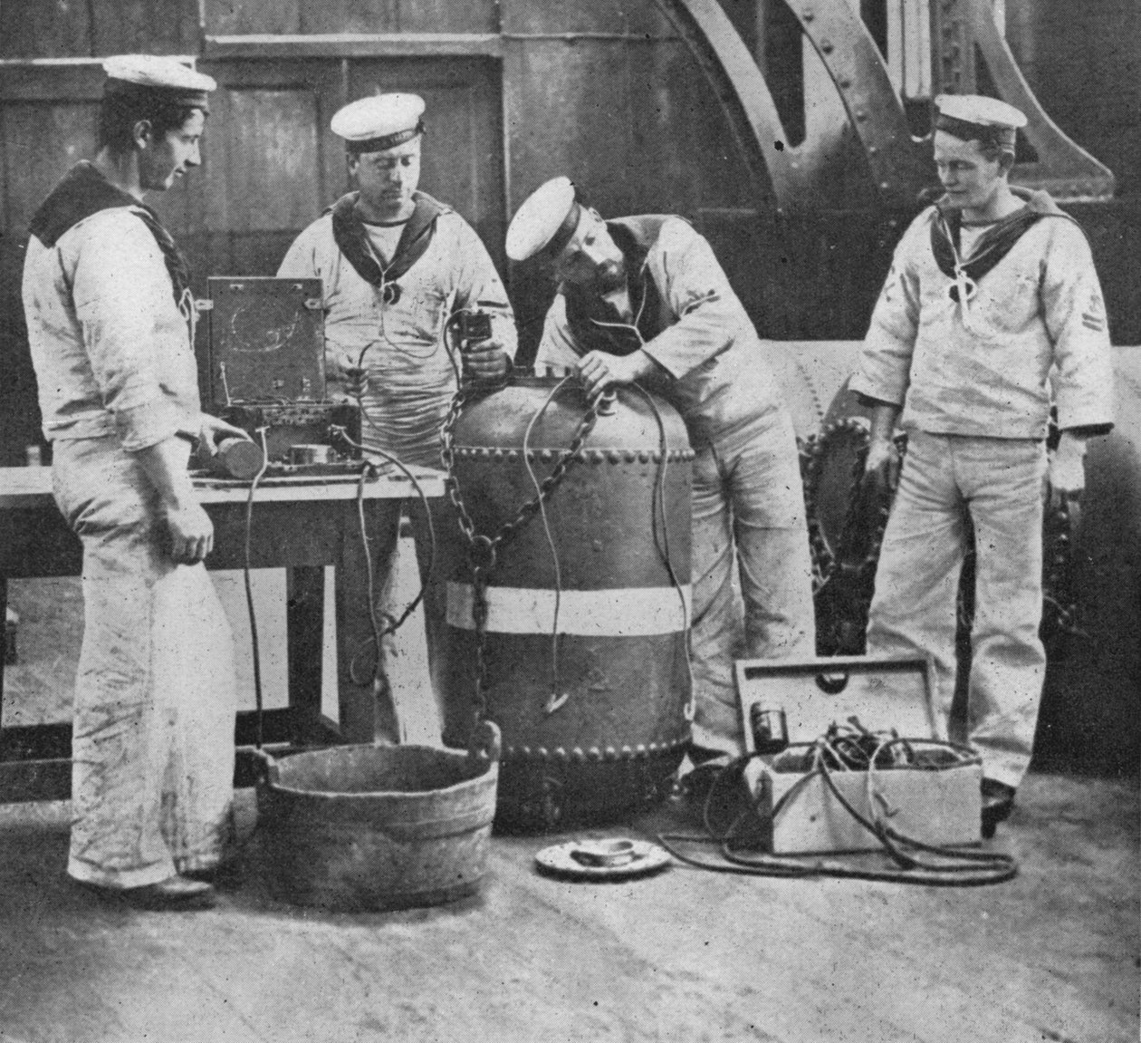 Instalación de una mina de contacto eléctrico, 1914 de Unbekannt