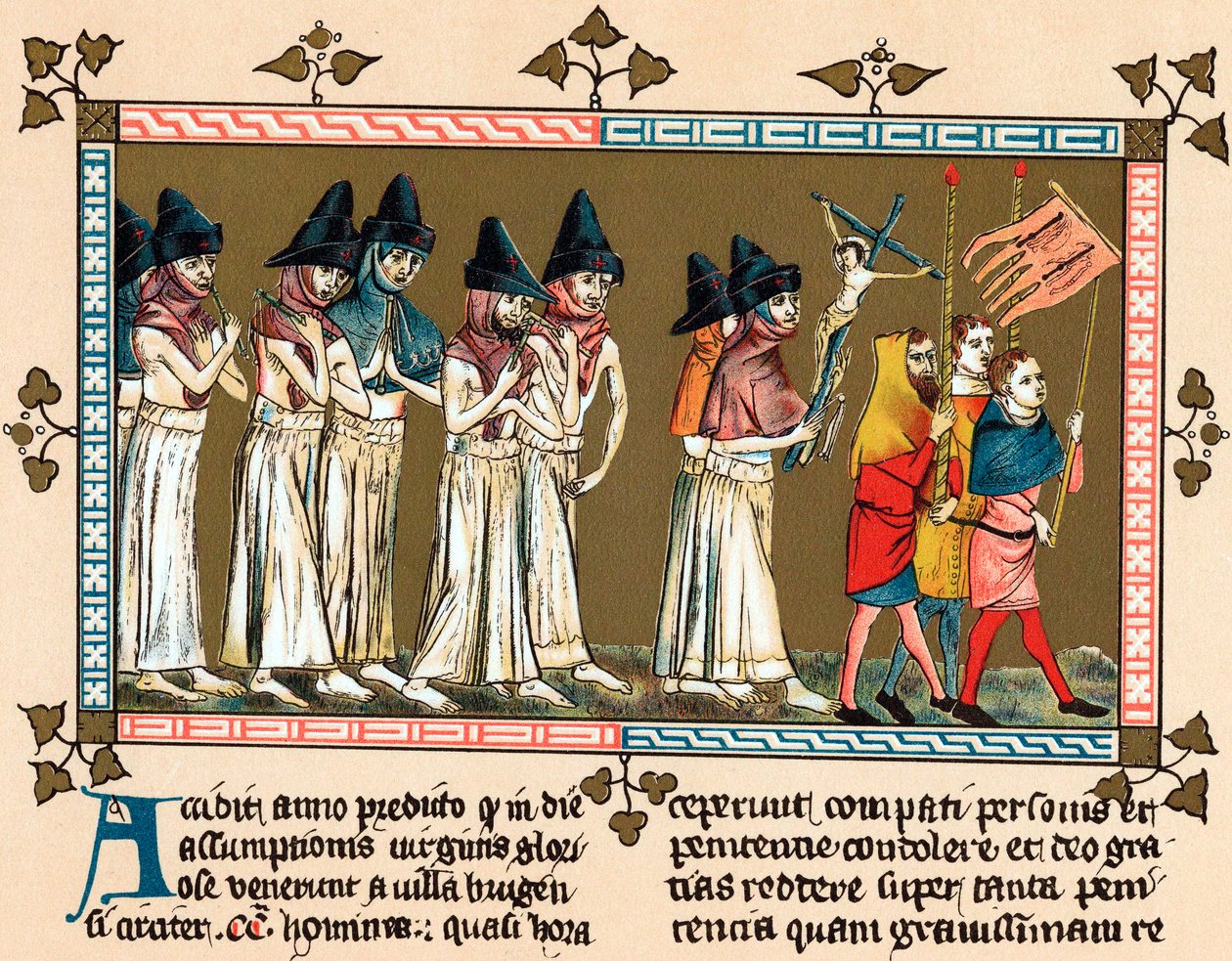 Flagelantes en la ciudad holandesa de Tournai Doornik, 1349 de Unbekannt