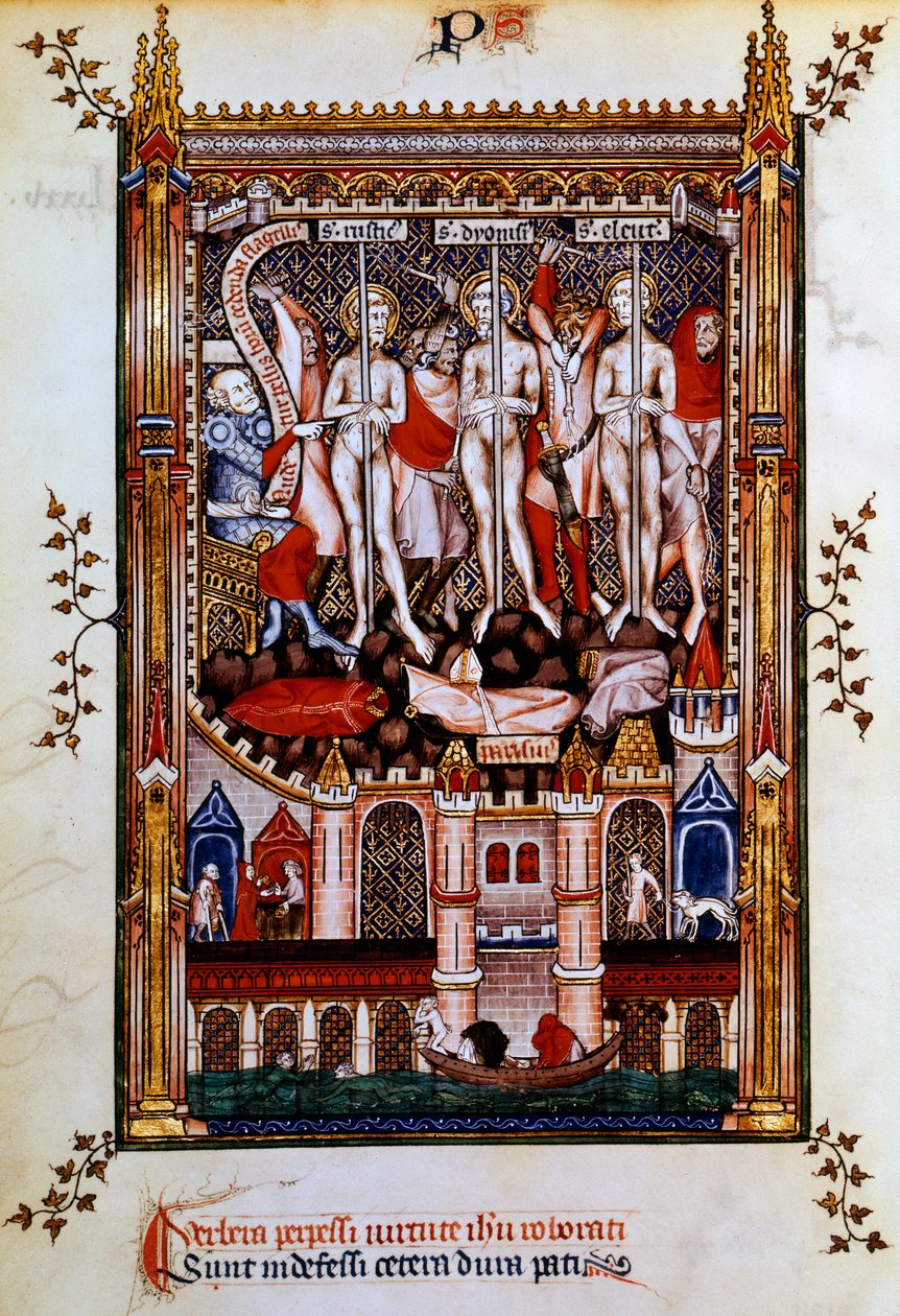Flagelación de San Denis, San Rústico y San Eleuterio, 1317 de Unbekannt