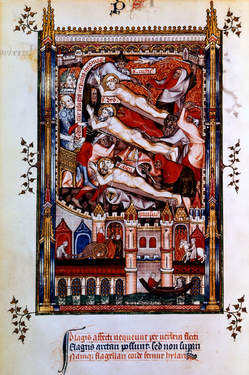 Flagelación de San Denis, San Rústico y San Eleuterio, 1317 de Unbekannt